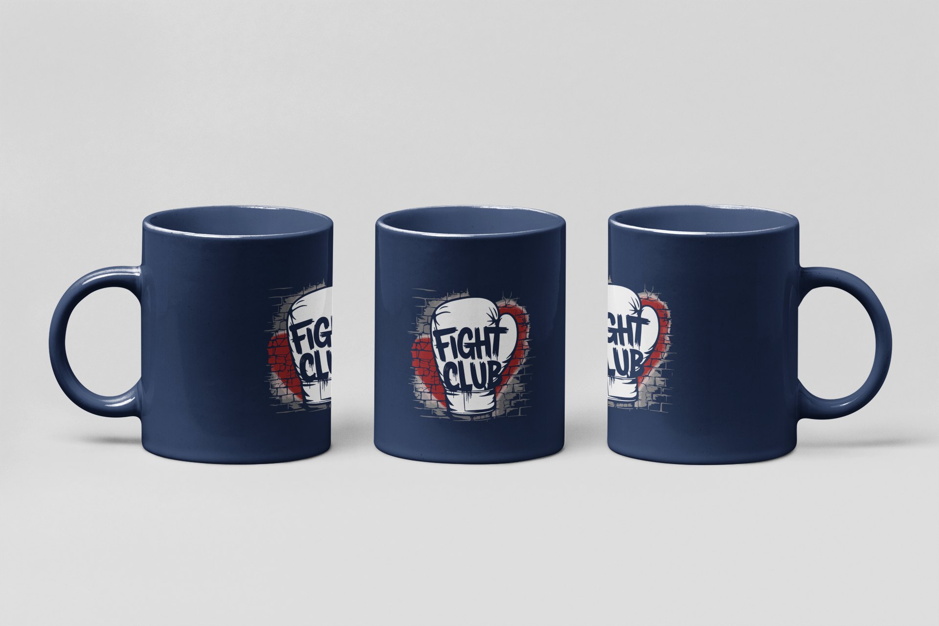 fight club glove boxing mug in navy