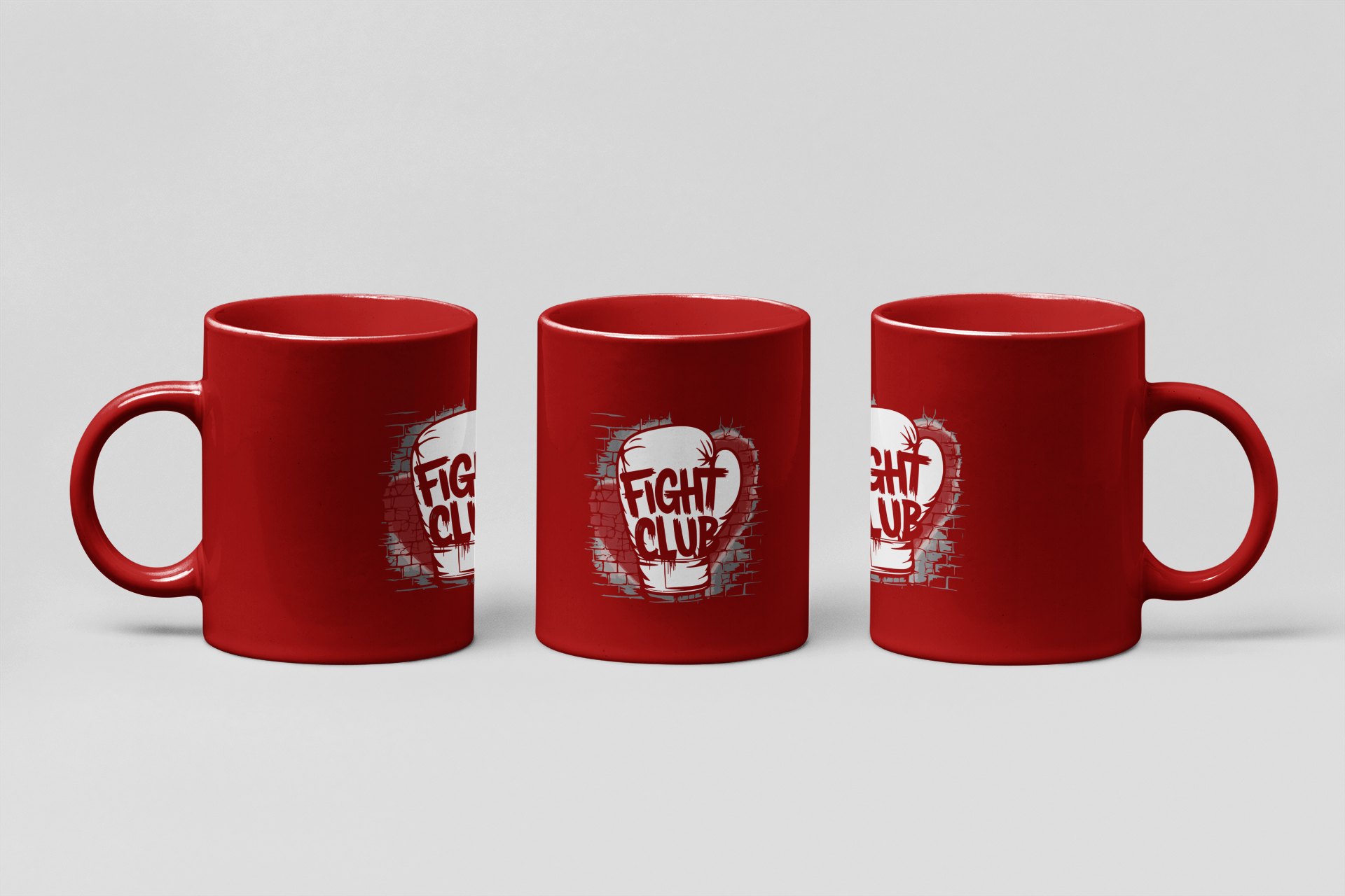fight club glove boxing mug in red