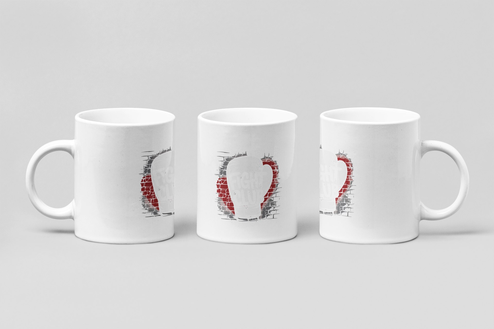 fight club glove boxing mug in white