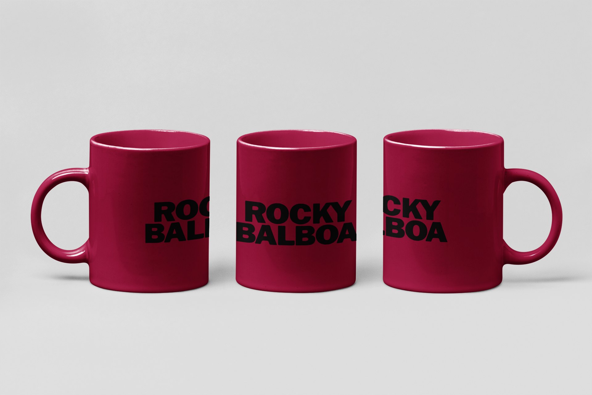 balboa stacked wordmark boxing mug in burgundy