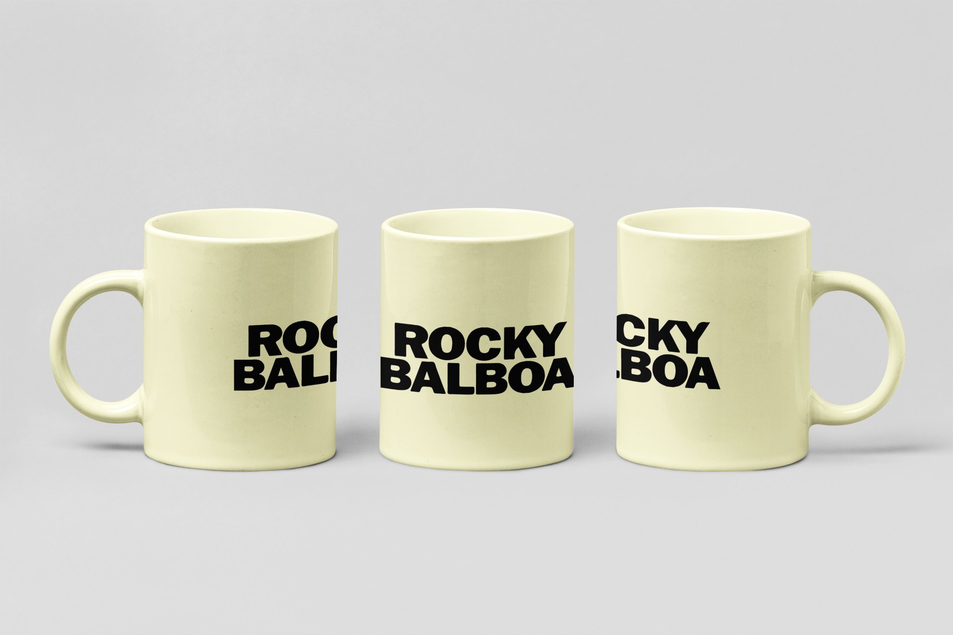 balboa stacked wordmark boxing mug in cream