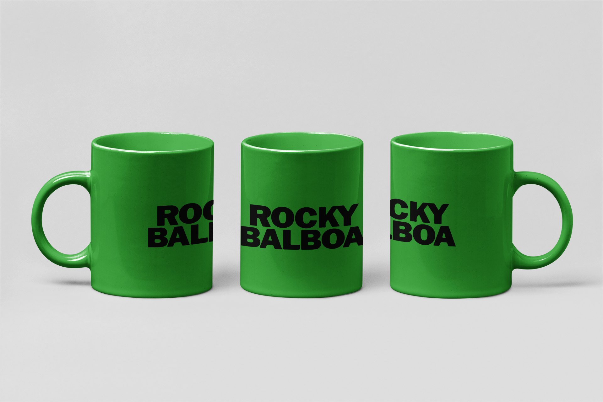 balboa stacked wordmark boxing mug in forest green