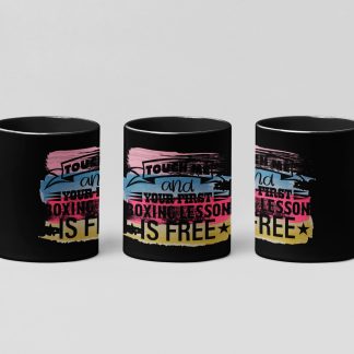 touch me colour brush boxing mug in black