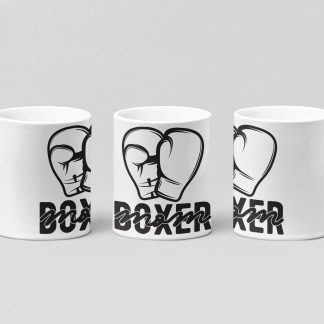 boxer mom gloves boxing mug in white