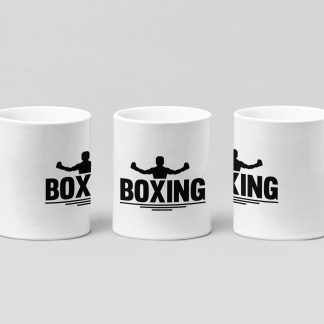 boxing victory figure boxing mug in white