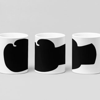 big glove silhouette boxing mug in white