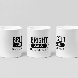 bright as a button boxing mug in white