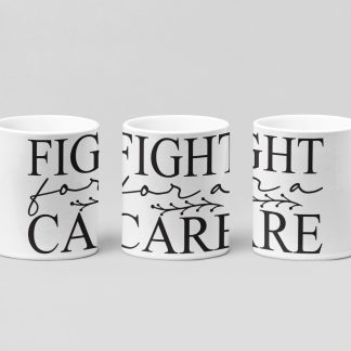 fight for a care boxing mug in white