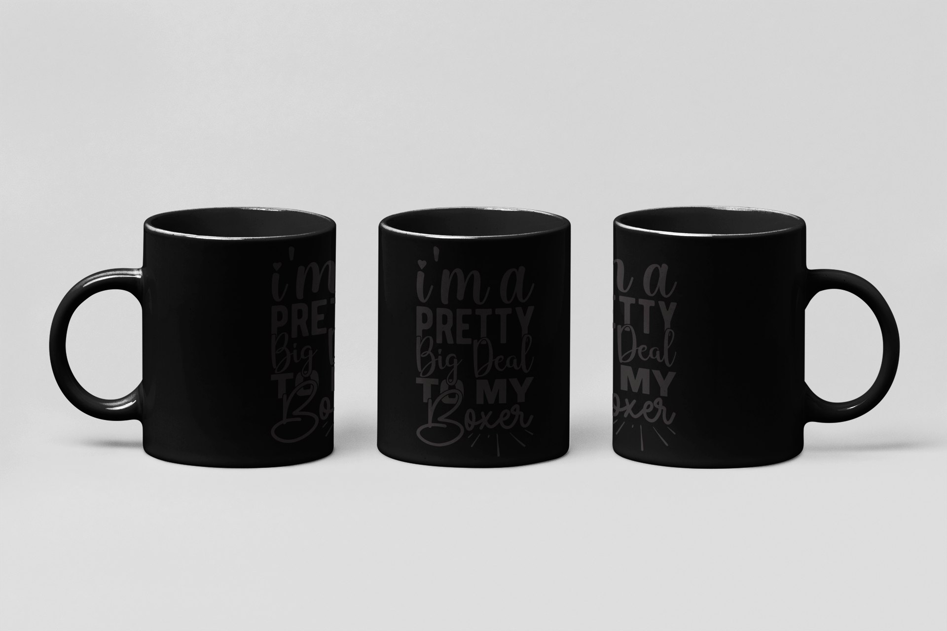big deal to my boxer script boxing mug in black