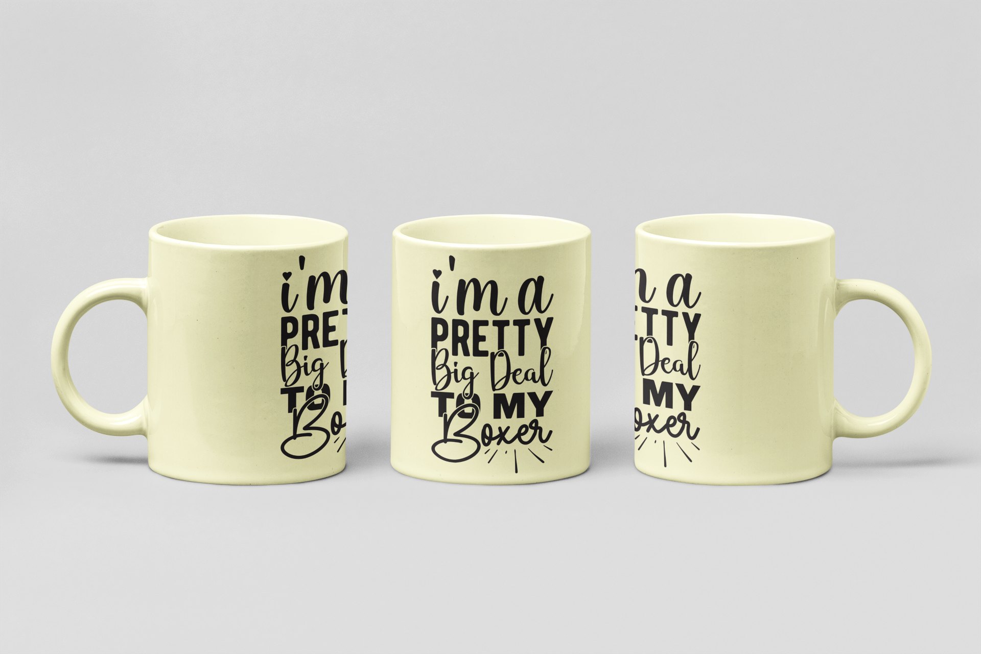 big deal to my boxer script boxing mug in cream