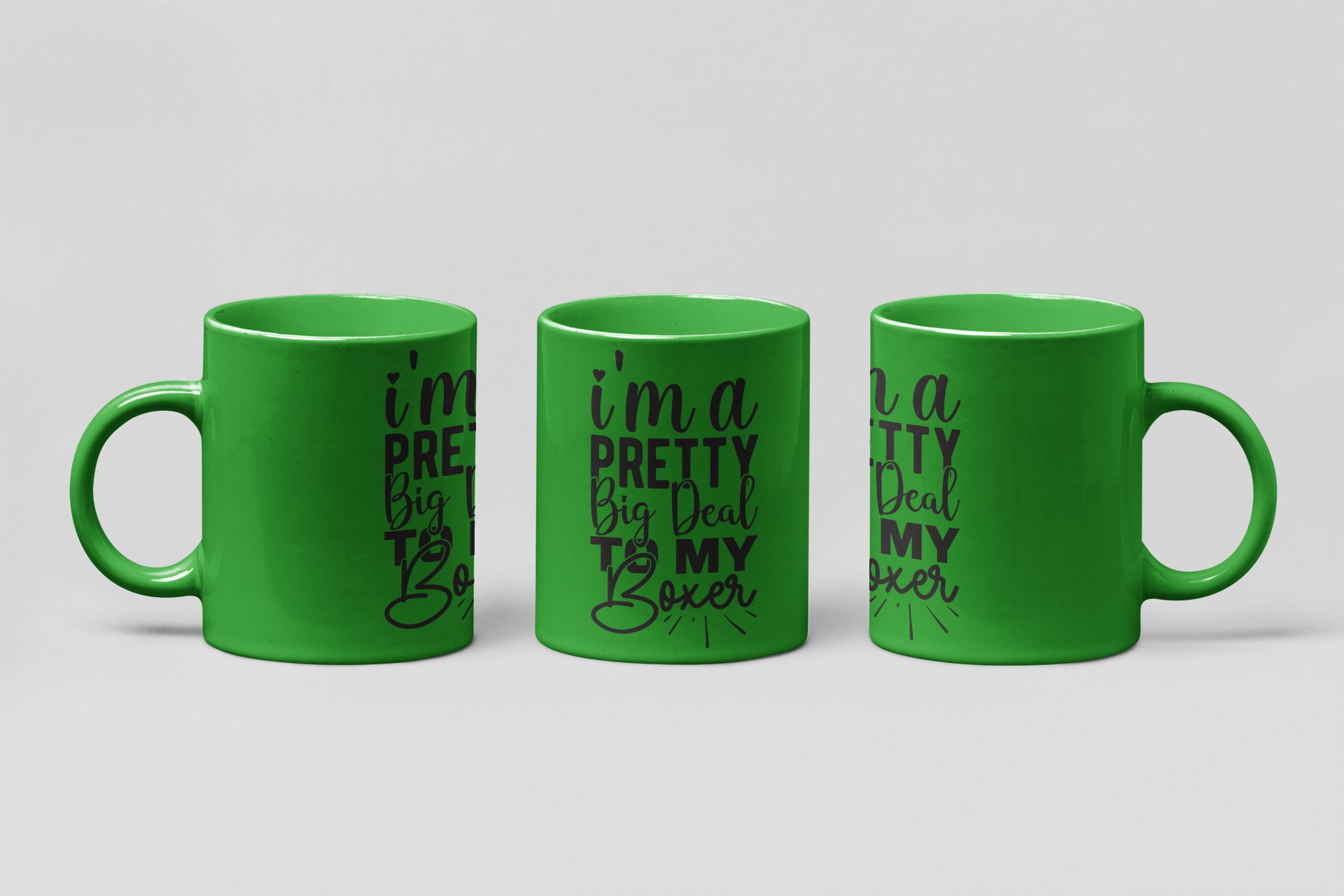 big deal to my boxer script boxing mug in forest green