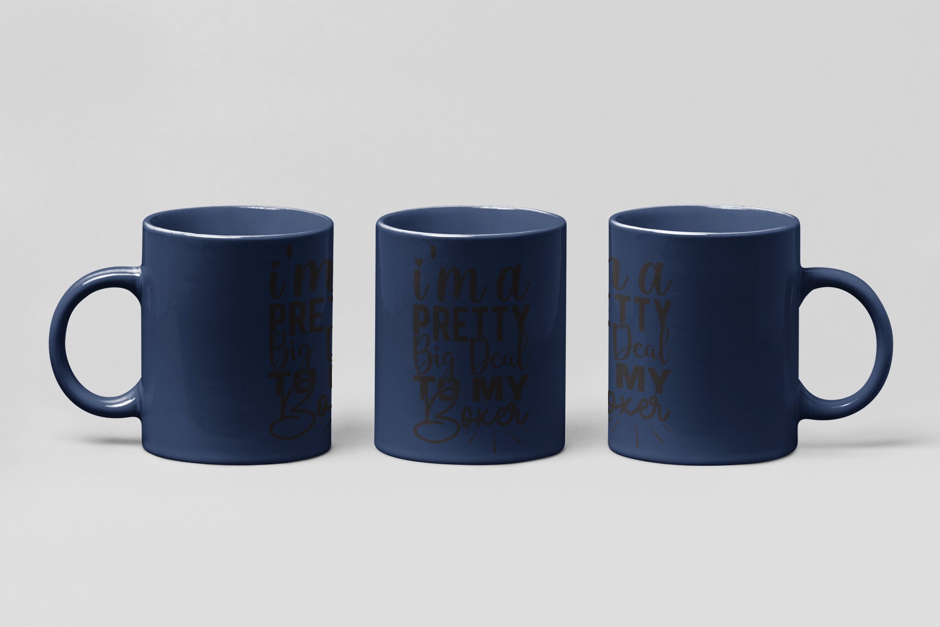 big deal to my boxer script boxing mug in navy