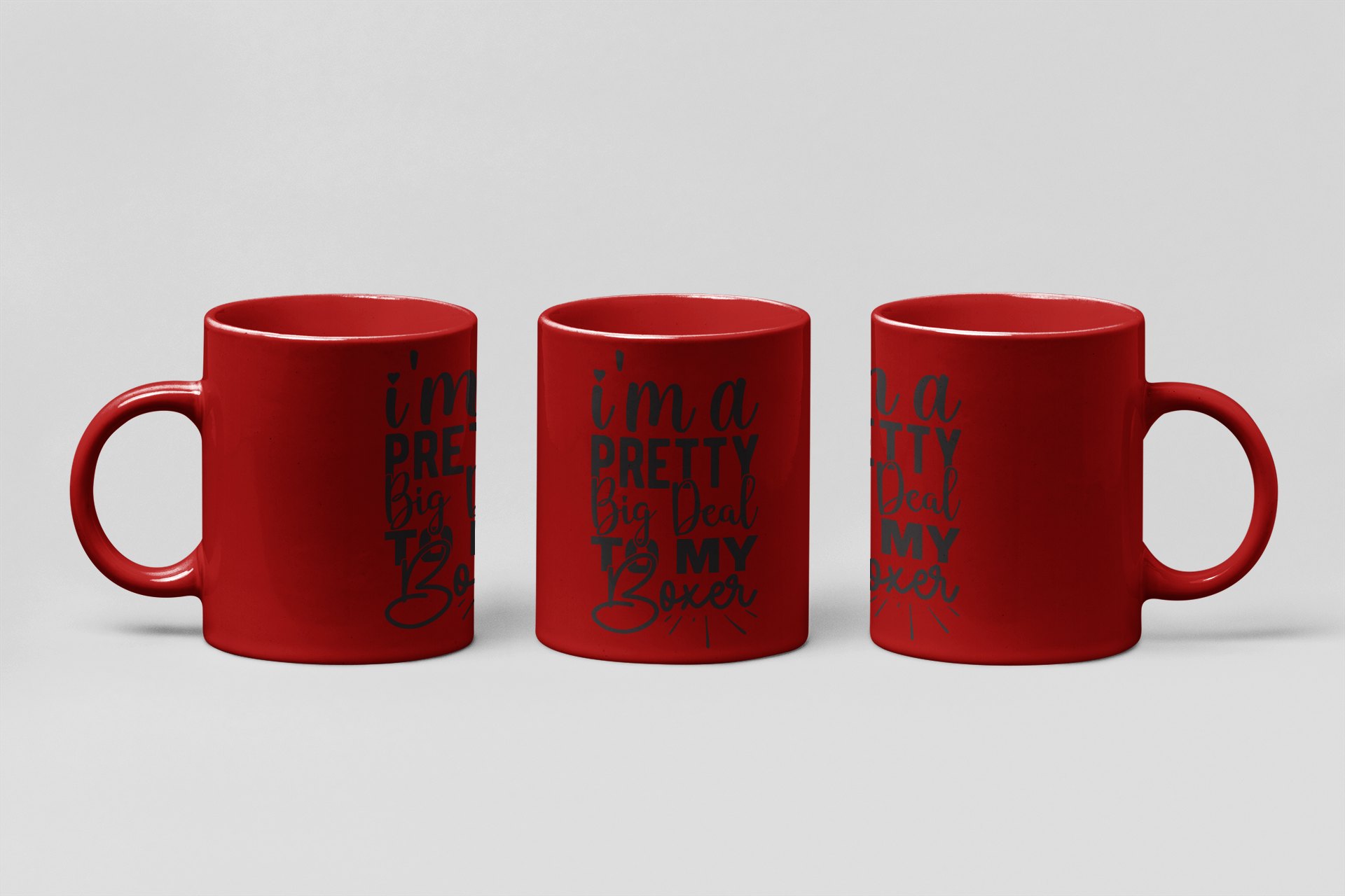 big deal to my boxer script boxing mug in red