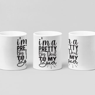 big deal to my boxer script boxing mug in white