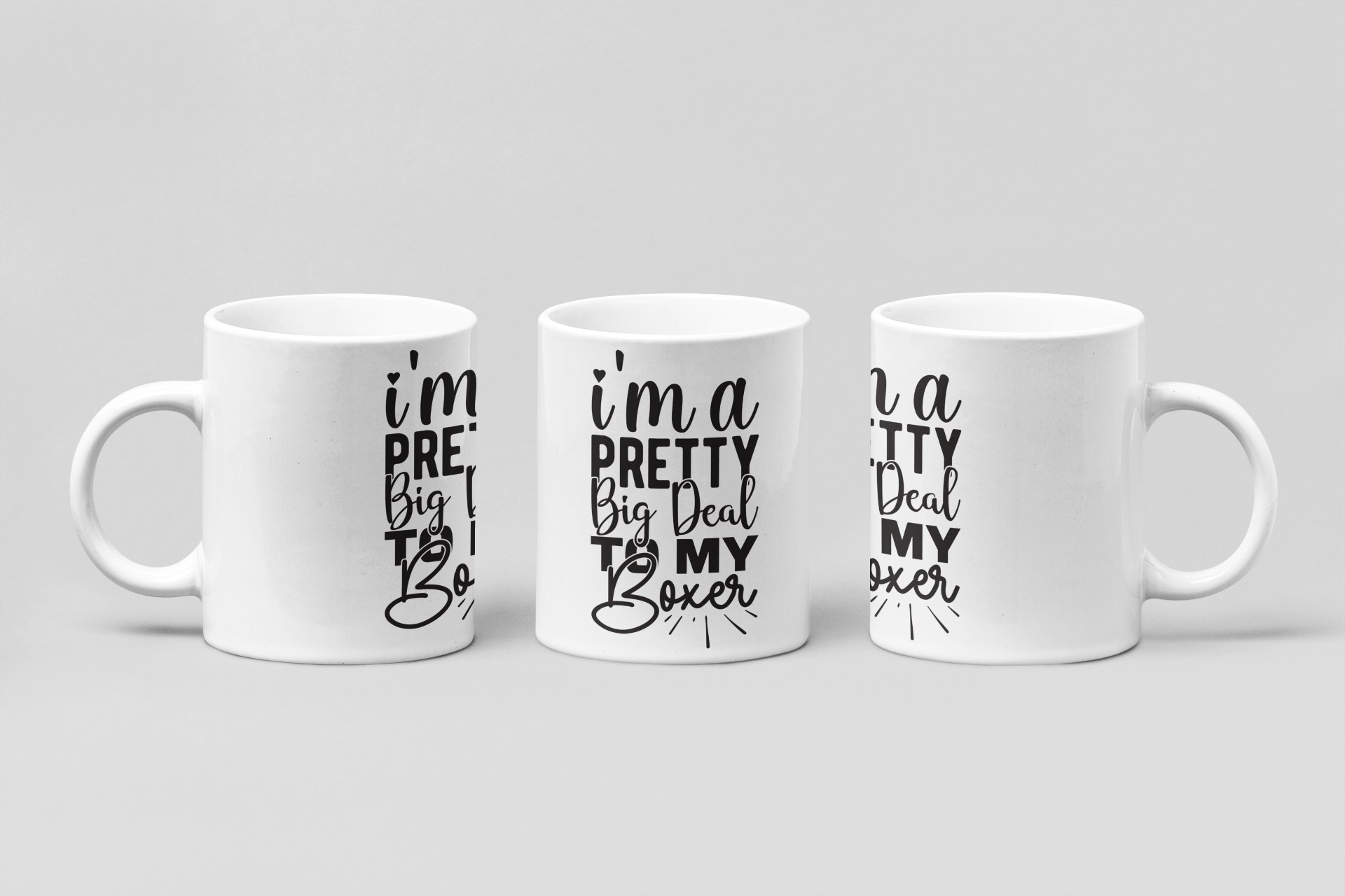 big deal to my boxer script boxing mug in white