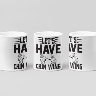 chin wing sparring boxing mug in white