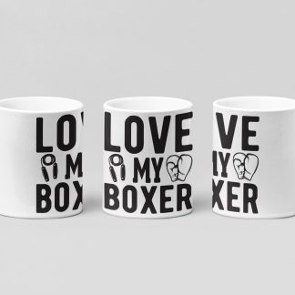 love my boxer bold boxing mug in white