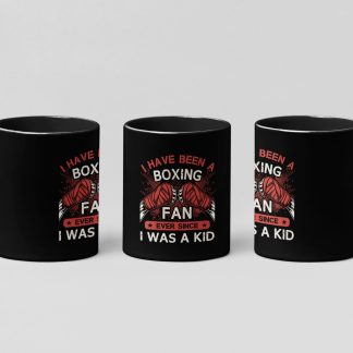 boxing fan since i was a kid boxing mug in black
