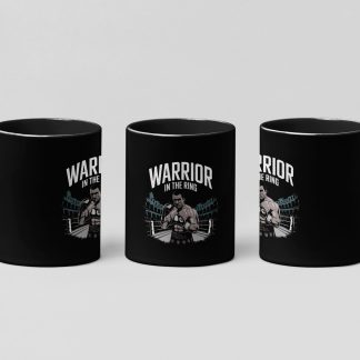 warrior in the ring boxing mug in black
