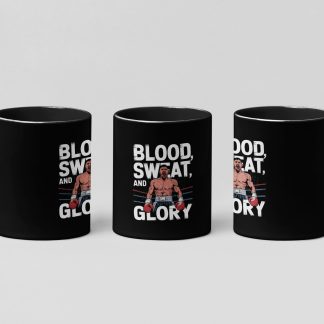 blood sweat glory ring boxing mug in black