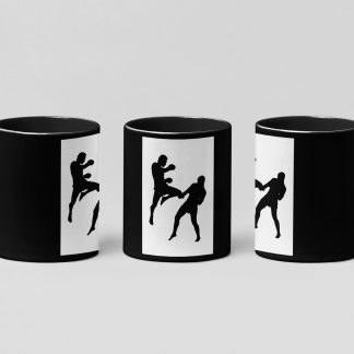 kickboxing pair boxing mug in black