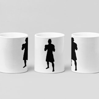 boxer guard stance boxing mug in white