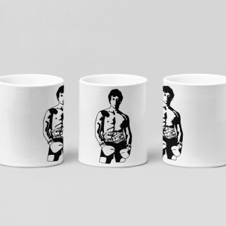 champion portrait boxing mug in white