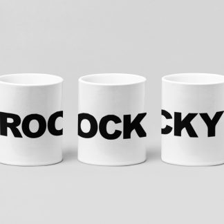 rocky block wordmark boxing mug in white