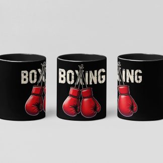 Boxing Crown Gloves boxing mug in black
