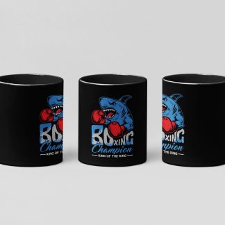 Bad Shark Boxer boxing mug in black