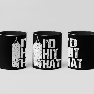 Id Hit It Punching Bag boxing mug in black