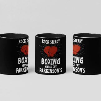 Rock Steady Heart boxing mug in black