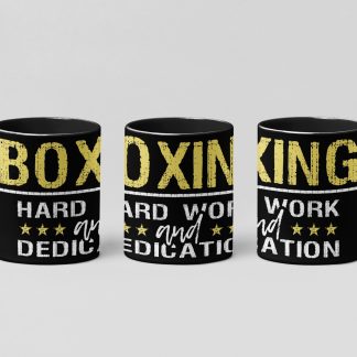 Boxing Hard Work boxing mug in black