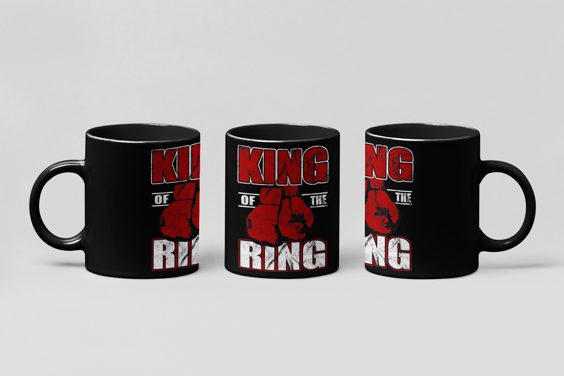 King Of The Ring boxing mug in black
