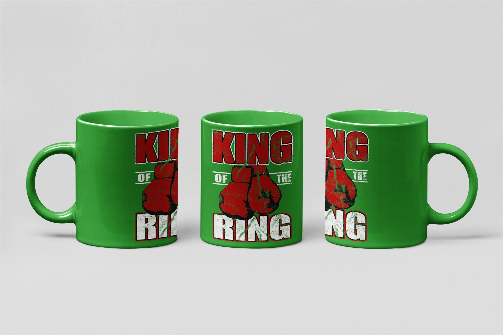 King Of The Ring boxing mug in forest green