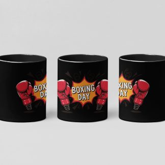 Boxing Day Comic boxing mug in black