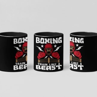 Gorilla Boxing Lightning boxing mug in black