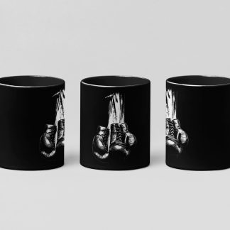 Plain Design boxing mug in black