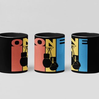 One Color Block boxing mug in black