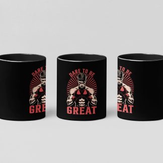 Dare To Be Vintage Boxer boxing mug in black