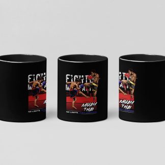 Fight Distressed Collage boxing mug in black