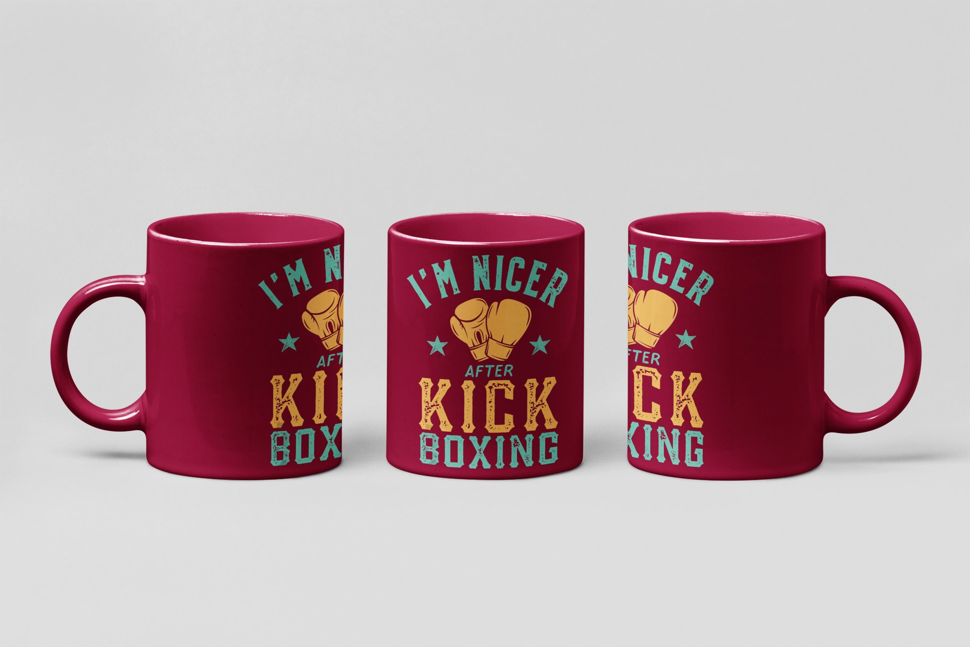 Nicer After Boxing boxing mug in burgundy