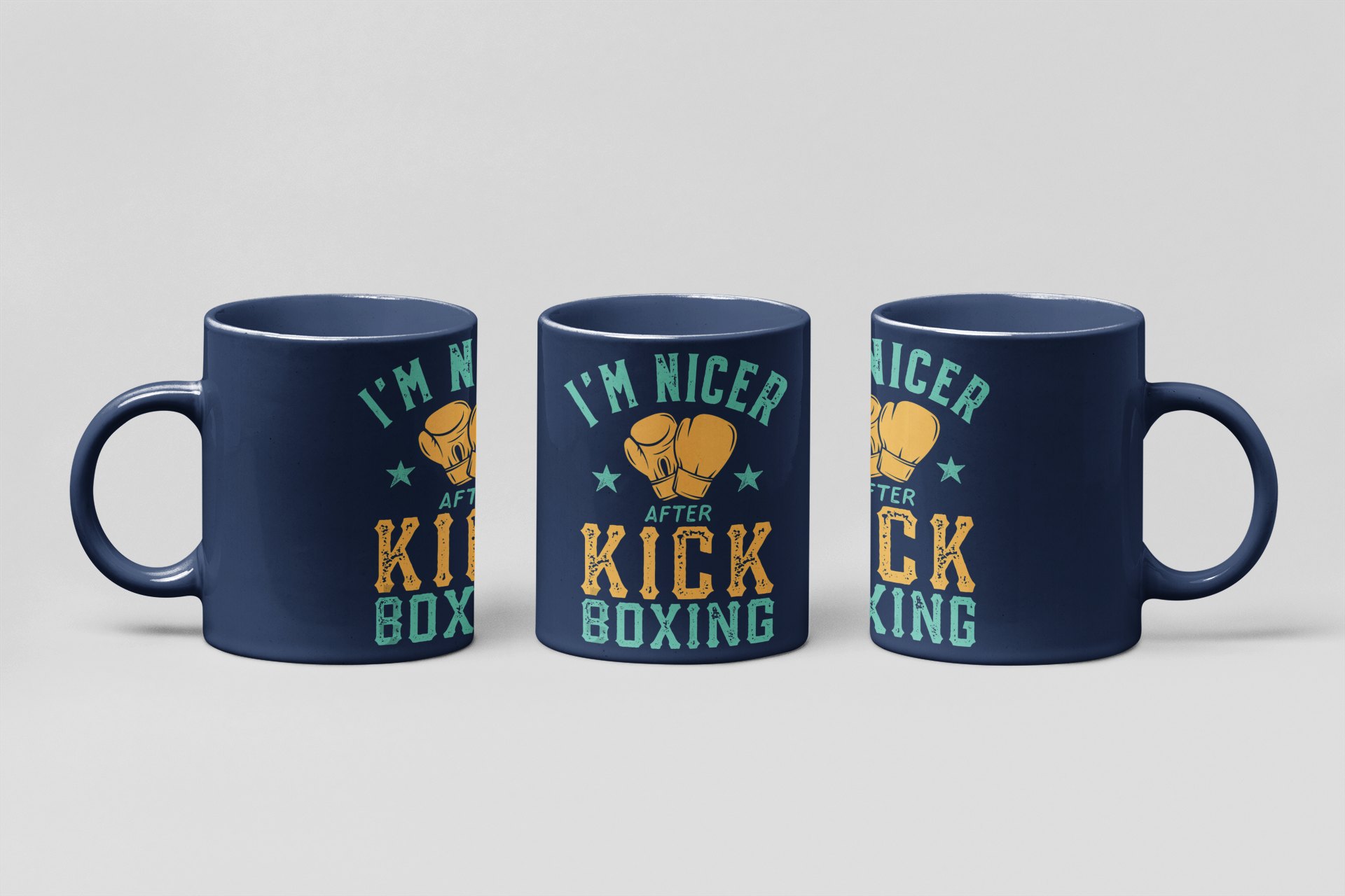 Nicer After Boxing boxing mug in navy