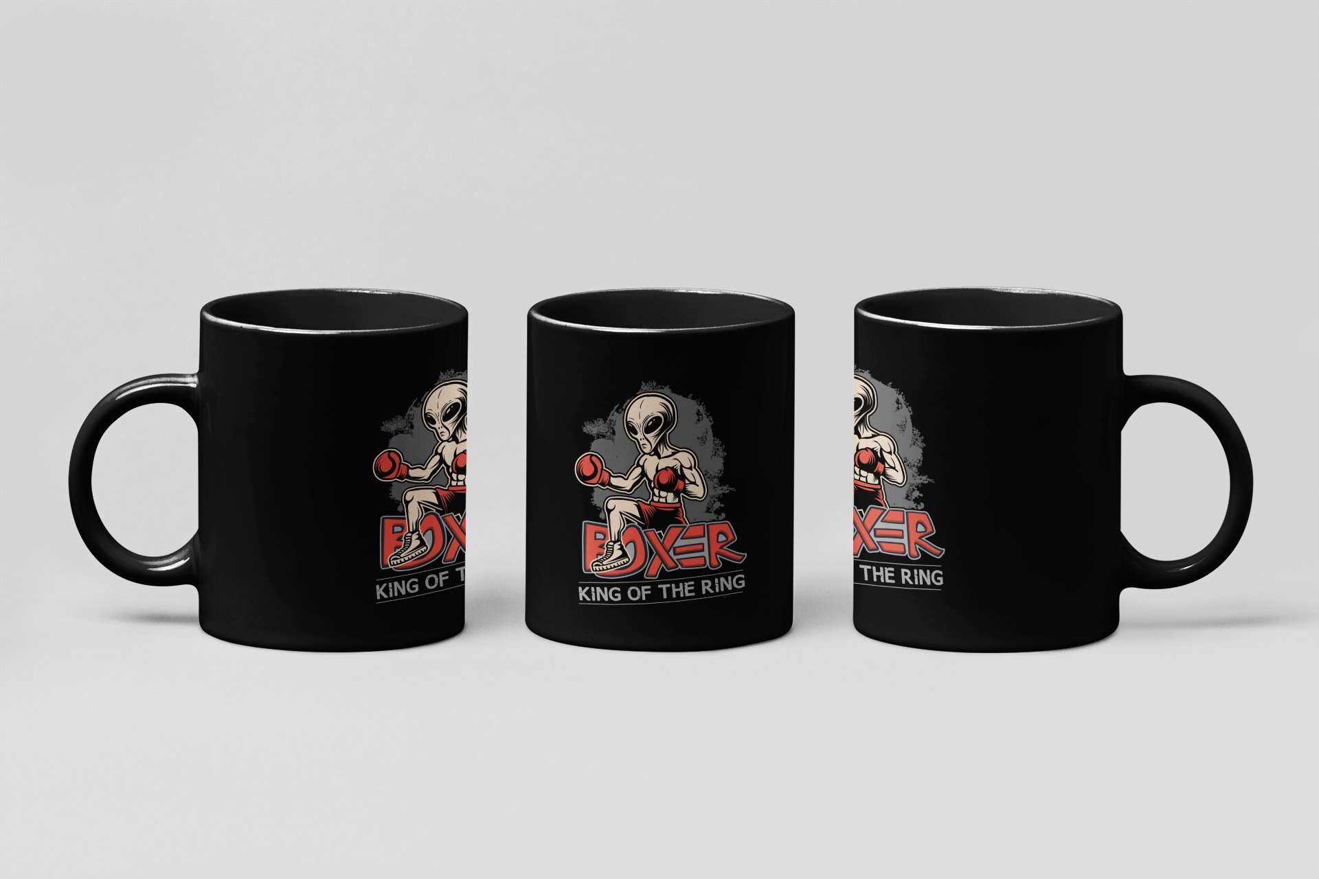 Vintage Gorilla Boxer boxing mug in black