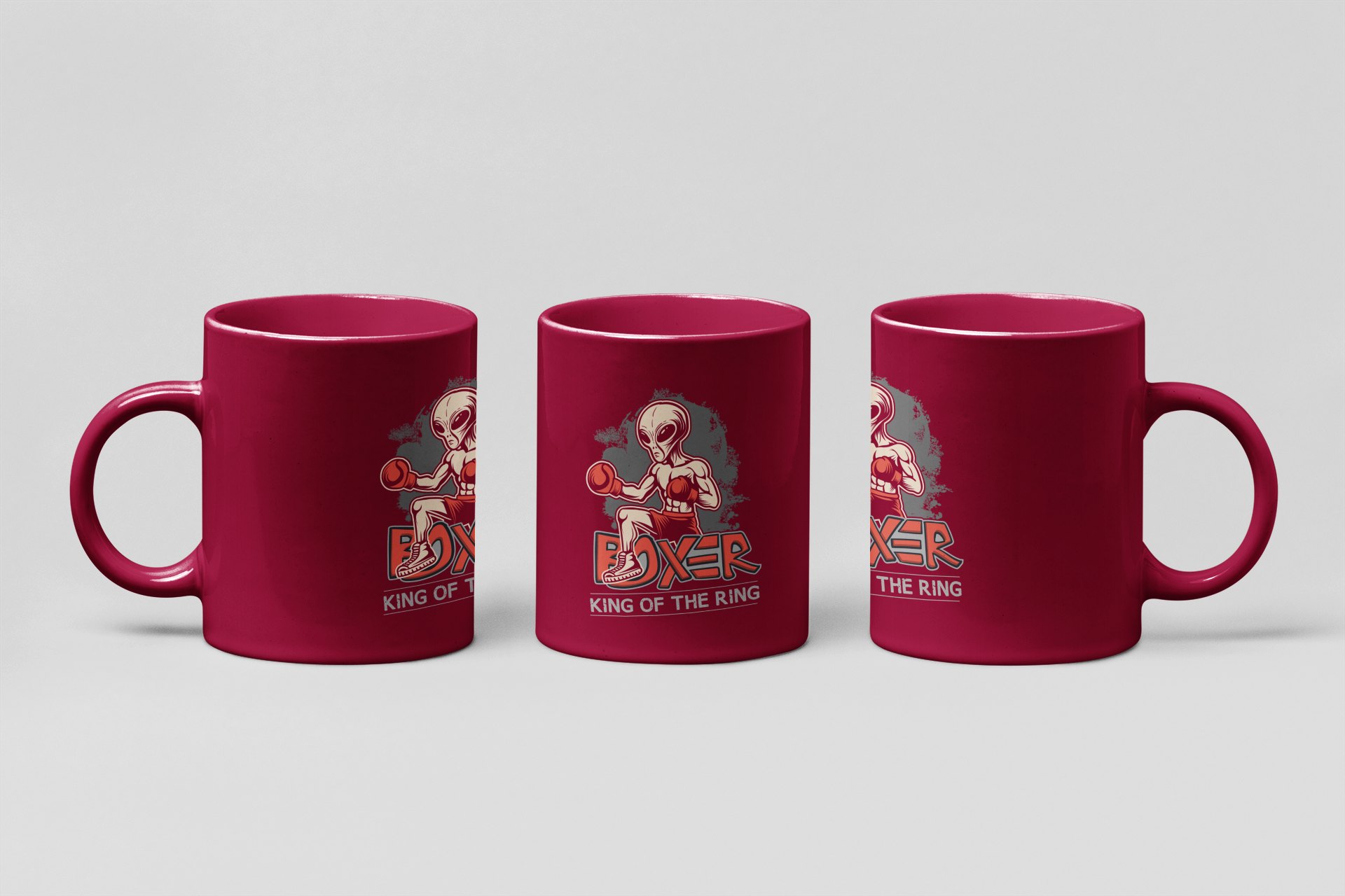 Vintage Gorilla Boxer boxing mug in burgundy