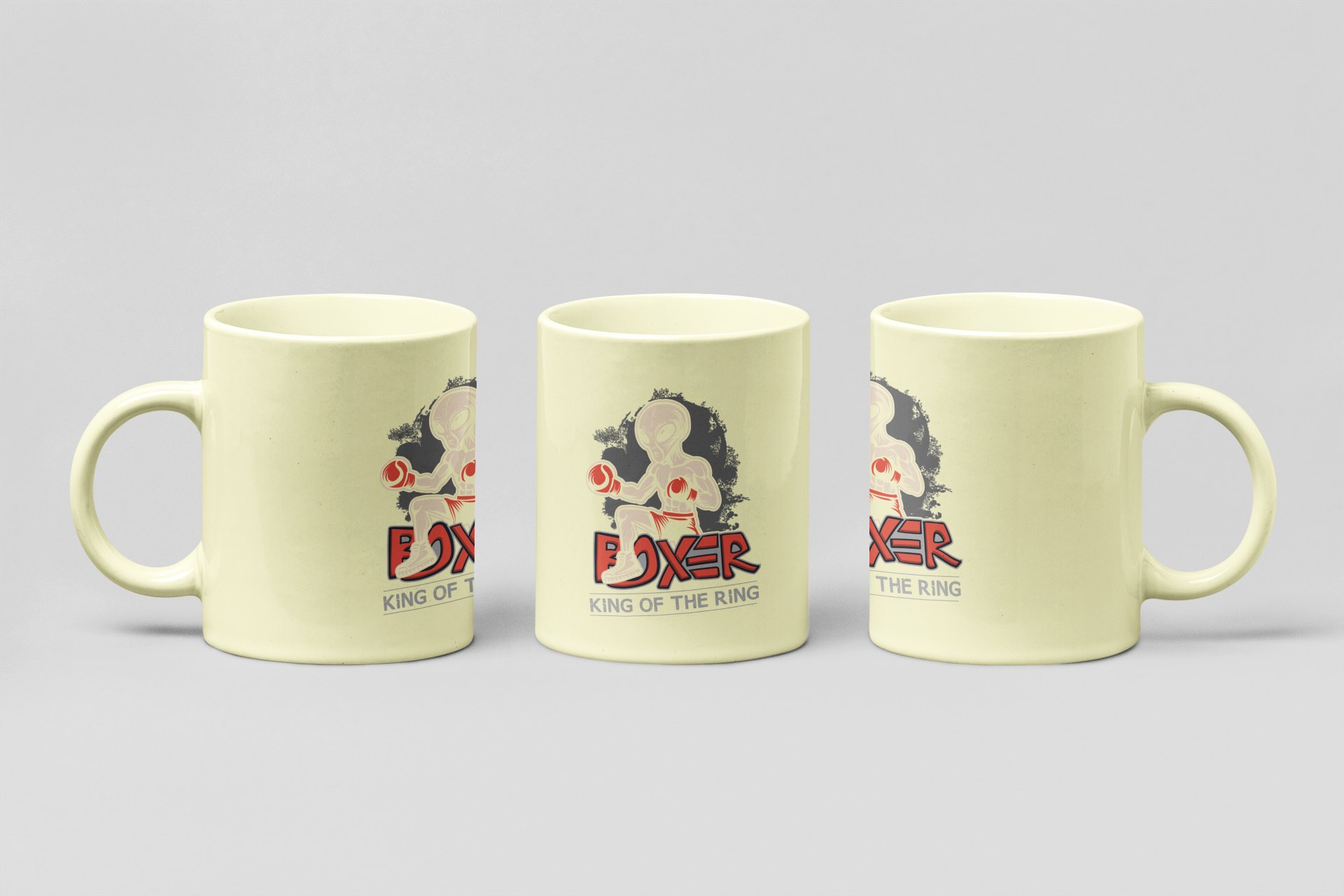 Vintage Gorilla Boxer boxing mug in cream