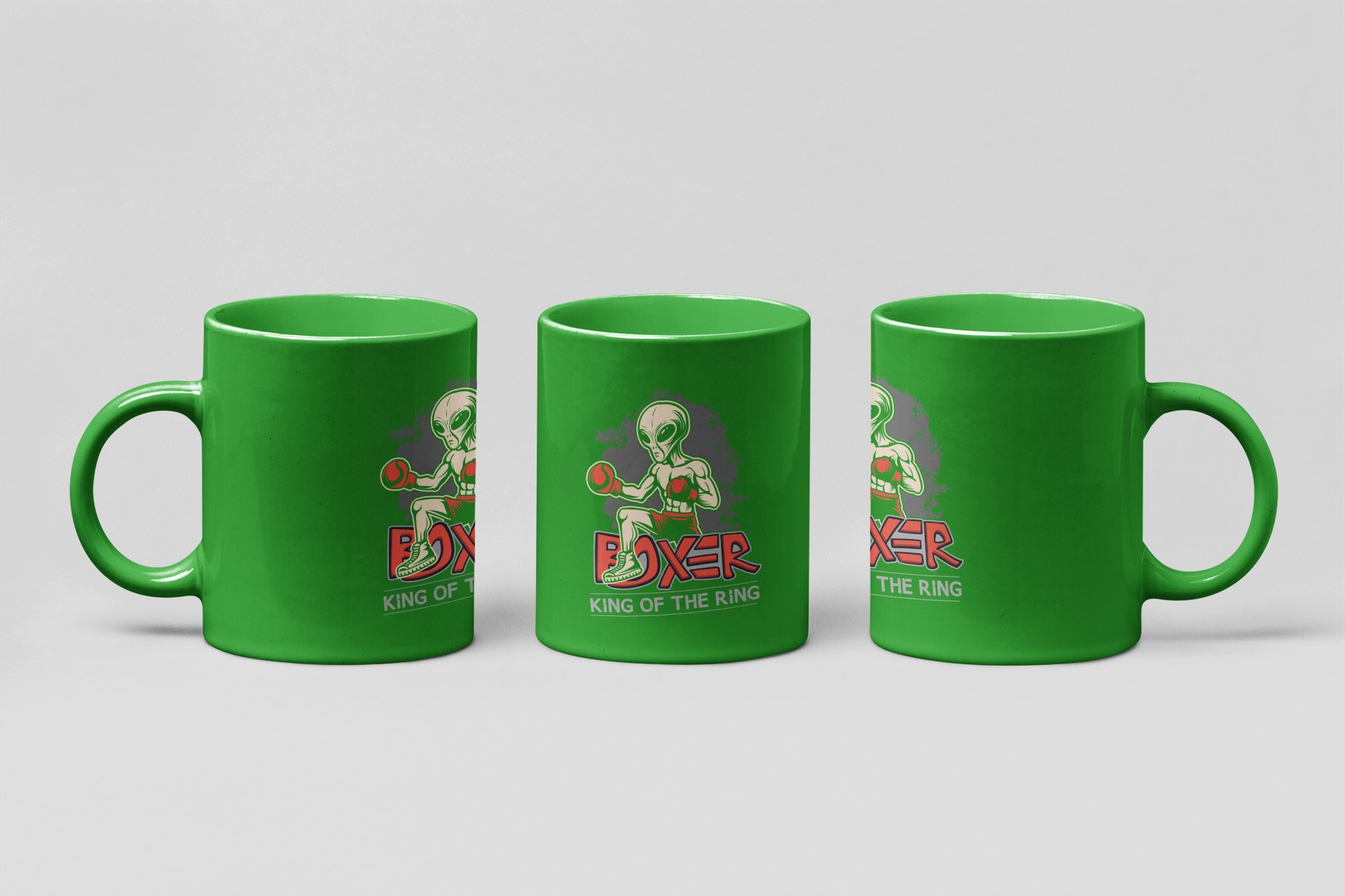 Vintage Gorilla Boxer boxing mug in forest green