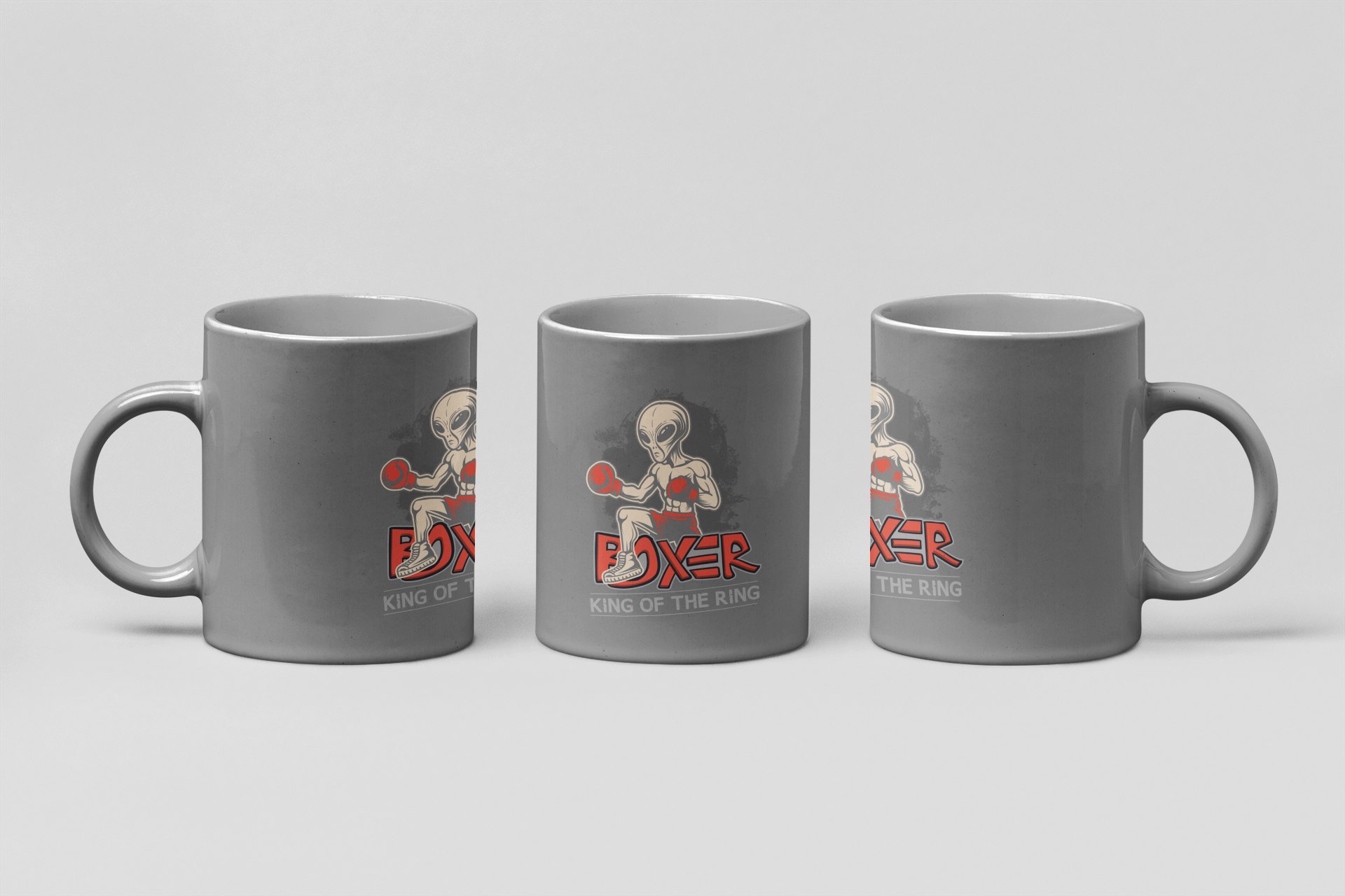 Vintage Gorilla Boxer boxing mug in grey