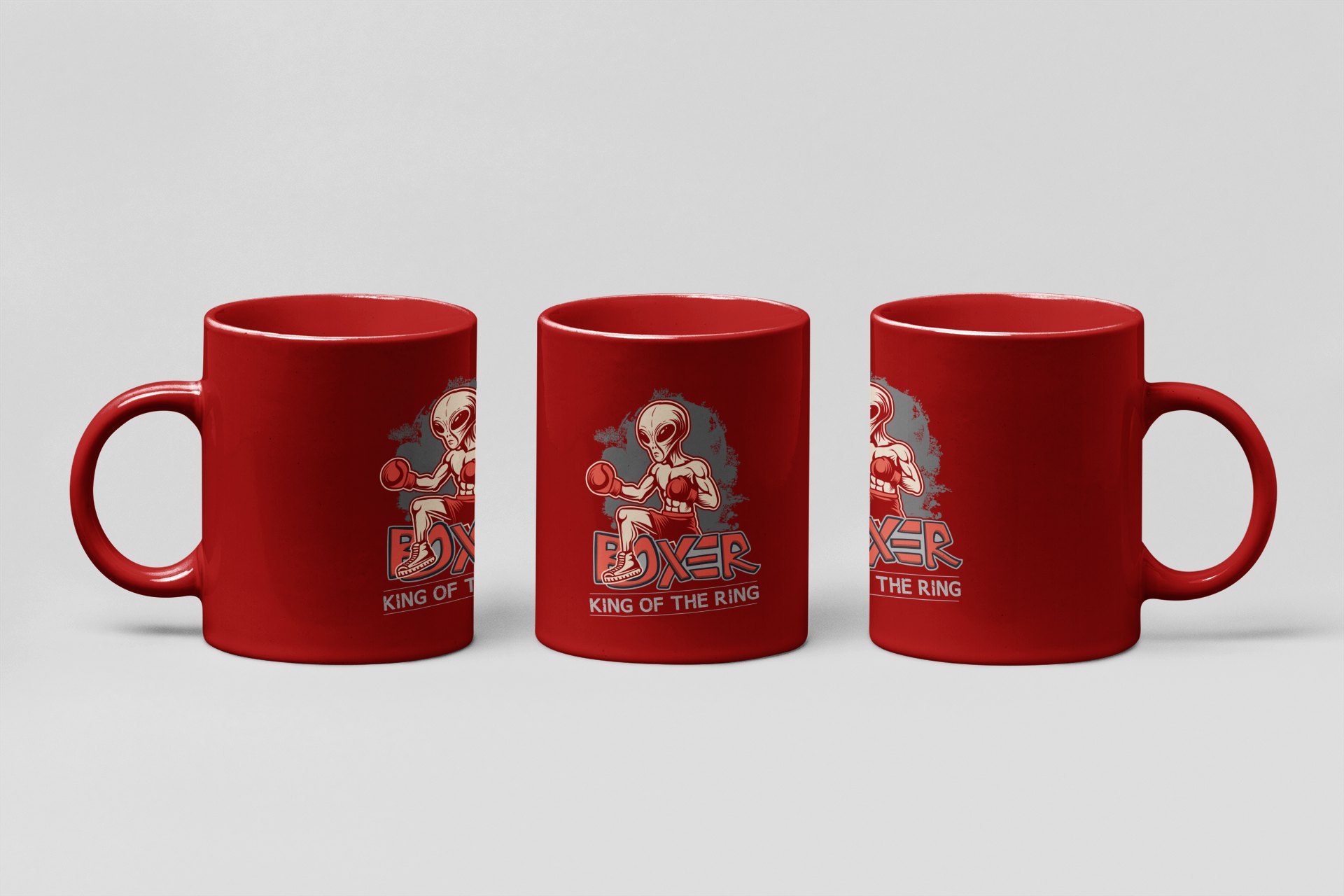 Vintage Gorilla Boxer boxing mug in red