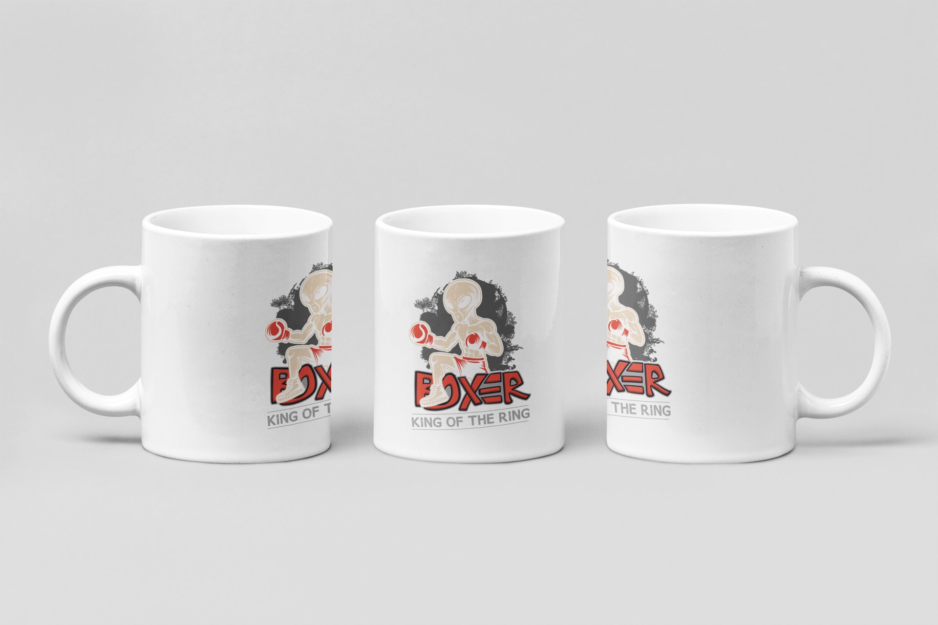 Vintage Gorilla Boxer boxing mug in white